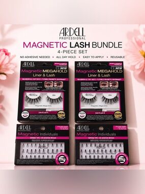 Ardell Magnetic Lash Bundle 4 Pc MegaHold & Magnetic Individuals Set